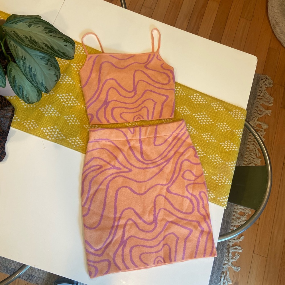Blue blush knit set NWOT